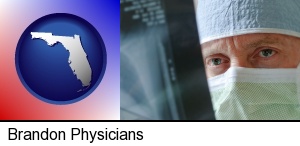 Brandon, Florida - a physician viewing x-ray results