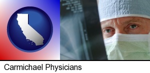 Carmichael, California - a physician viewing x-ray results
