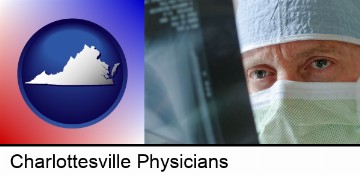 a physician viewing x-ray results in Charlottesville, VA
