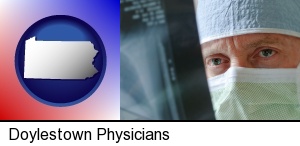 a physician viewing x-ray results in Doylestown, PA