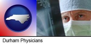 Durham, North Carolina - a physician viewing x-ray results