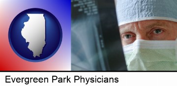 a physician viewing x-ray results in Evergreen Park, IL
