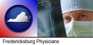 Fredericksburg, Virginia - a physician viewing x-ray results