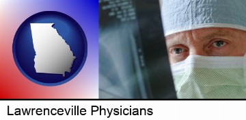 a physician viewing x-ray results in Lawrenceville, GA