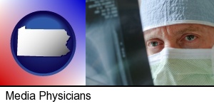 a physician viewing x-ray results in Media, PA