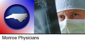 a physician viewing x-ray results in Monroe, NC