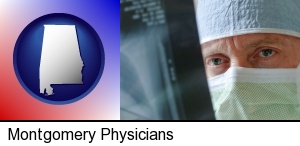 Montgomery, Alabama - a physician viewing x-ray results