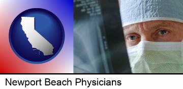 a physician viewing x-ray results in Newport Beach, CA