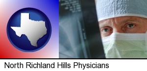North Richland Hills, Texas - a physician viewing x-ray results
