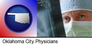 Oklahoma City, Oklahoma - a physician viewing x-ray results