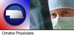 Omaha, Nebraska - a physician viewing x-ray results