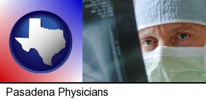 Pasadena, Texas - a physician viewing x-ray results
