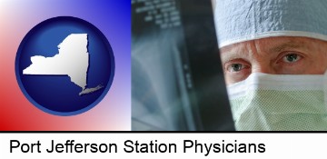 a physician viewing x-ray results in Port Jefferson Station, NY
