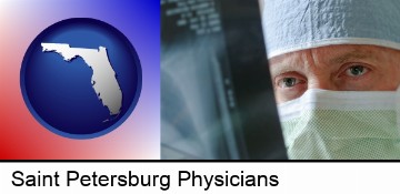 a physician viewing x-ray results in Saint Petersburg, FL