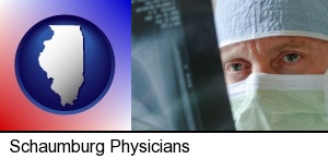 Schaumburg, Illinois - a physician viewing x-ray results