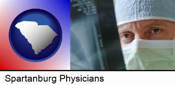 a physician viewing x-ray results in Spartanburg, SC