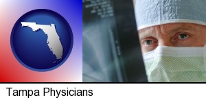 Tampa, Florida - a physician viewing x-ray results
