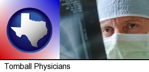 Tomball, Texas - a physician viewing x-ray results