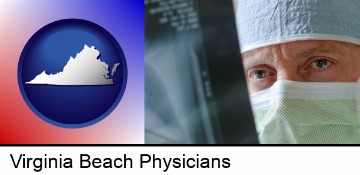 a physician viewing x-ray results in Virginia Beach, VA