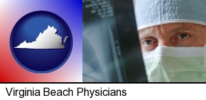 Virginia Beach, Virginia - a physician viewing x-ray results