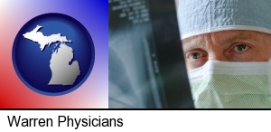 Warren, Michigan - a physician viewing x-ray results