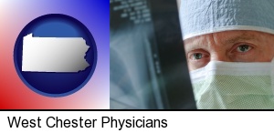 a physician viewing x-ray results in West Chester, PA