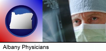 a physician viewing x-ray results in Albany, OR