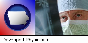 a physician viewing x-ray results in Davenport, IA