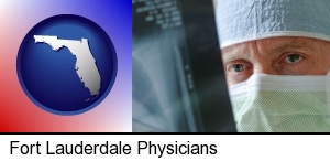 Fort Lauderdale, Florida - a physician viewing x-ray results