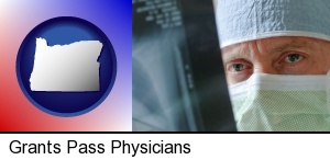 Grants Pass, Oregon - a physician viewing x-ray results