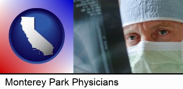 a physician viewing x-ray results in Monterey Park, CA