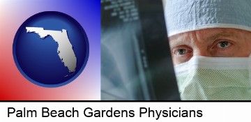 a physician viewing x-ray results in Palm Beach Gardens, FL