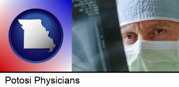 a physician viewing x-ray results in Potosi, MO