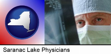 a physician viewing x-ray results in Saranac Lake, NY