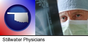 Stillwater, Oklahoma - a physician viewing x-ray results